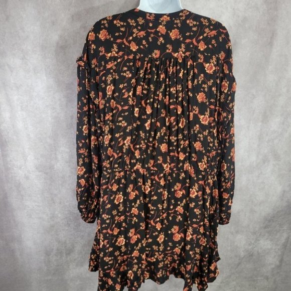 Free People Floral Boho Flower Field Mini Dress size Large - Picture 11 of 16